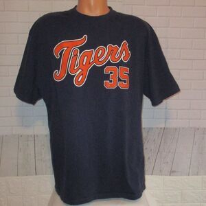 MLB Tigersย Verlander #35 T Shirt Size 2 XL Short Sleeve Navy Crew Neck Cotton